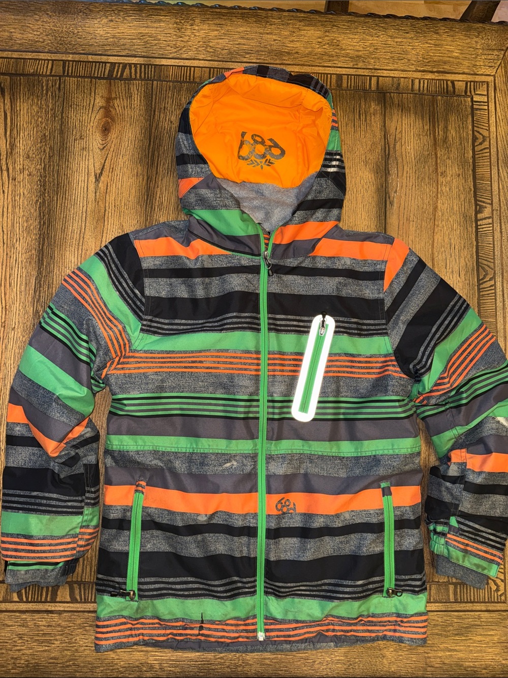 686 Kids Stance Insulated Striped Hooded Snowboard Jacket